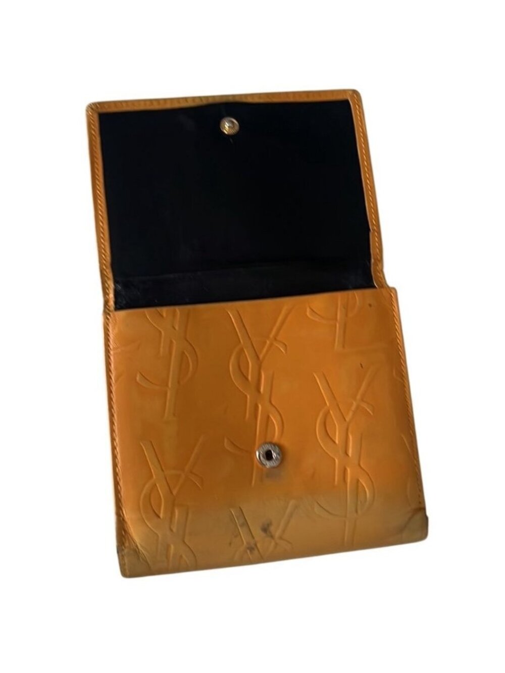 Yves Saint Laurent Yellow Leather Embossed Bifold Wallet - Picture 9 of 12